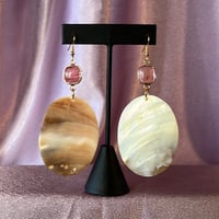 Image 1 of MOP & Rose Quartz Earrings