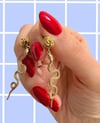 SNAKE ROSE STUD DROP EARRINGS 