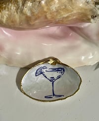 Blue Martini Clam Trinket Dish