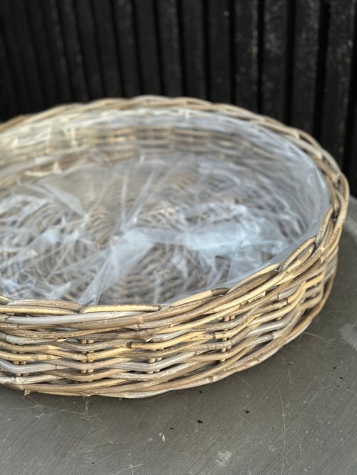 Image of NEW Lined Signature Round Rattan Tray