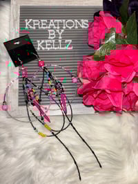 Image 3 of Pink love Large Hoops