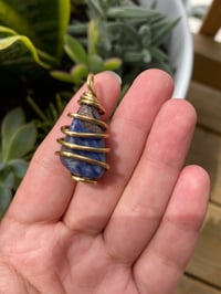 Sodalite wire wrapped pendant