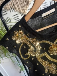Image 2 of vintage custom black blend gold top
