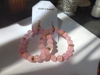 Image 4 of Pink & Gold Hoop Earrings 
