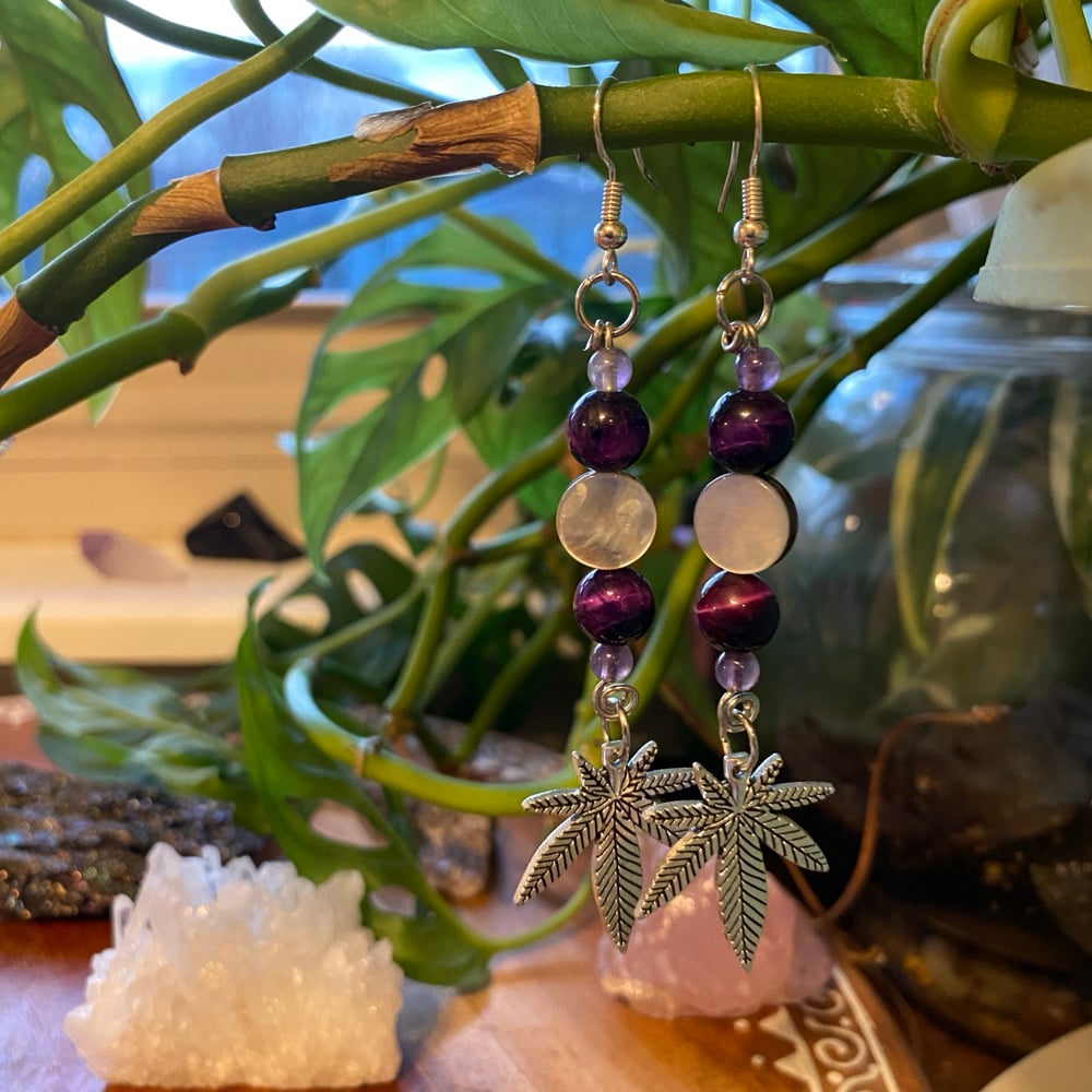 Image of purple punch kush earrings 
