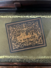 Image 1 of Réservée à Julie, belle boîte en bois massif début 1900