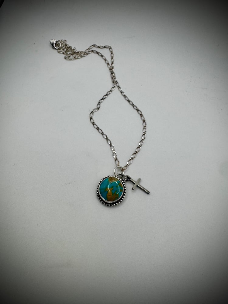 Image of Dainty Royston & Cross Necklace