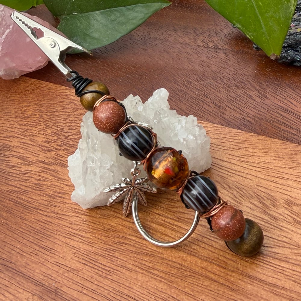 Image of ancient amber clip keychain