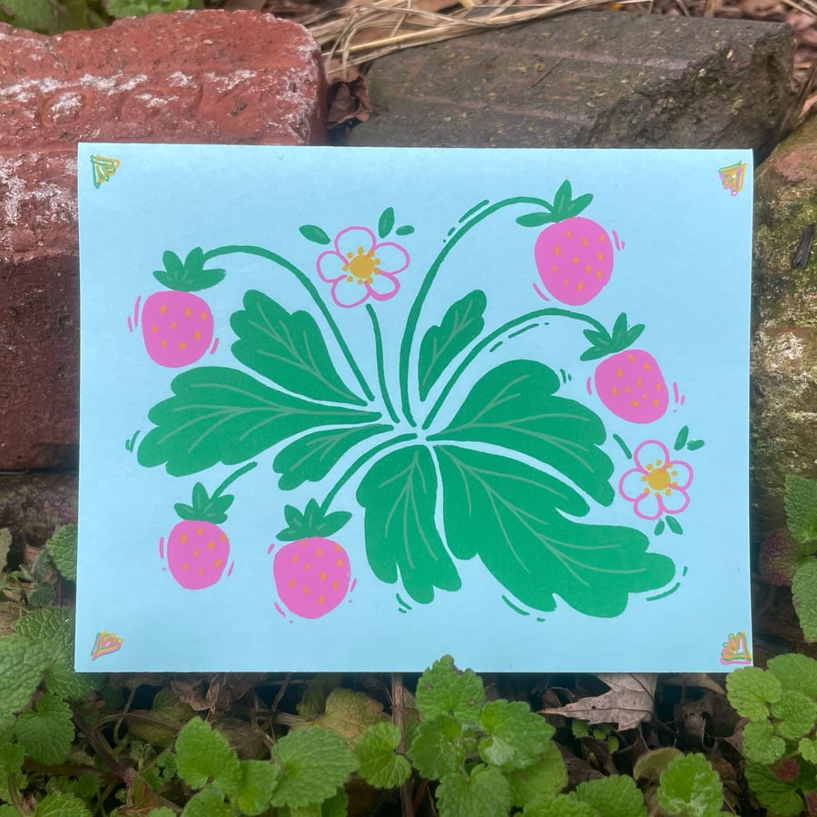 Image of Pink Strawberries card