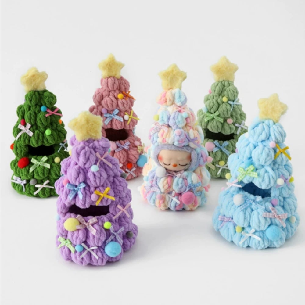Image of Handmade Crochet Christmas Tree Clothing for 1.0/3.0 Labubu Outfit Doll DIY Accessories Christmas Ha