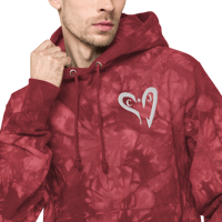 Heart C+J Unisex Champion tie-dye hoodie