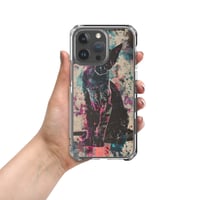 Image 2 of Colorful Watercolor Paint Splatters Black Cat Clear Case for iPhone®