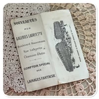 Image 3 of vintage french Aux Galeries Lafayette ephemera fabric samples