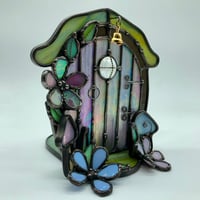 Image 3 of Iridescent Purple Fairy Door Candle Holder 