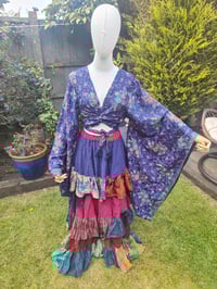 Image 6 of Wanderlust maxi skirt / bandeau dress Navy rainbow 8-16 uk