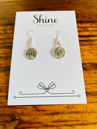 Image 4 of Set of 5 pairs tree of life Tibetan silver plated earrings