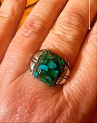 Image 1 of Vintage turquoise chip ring 