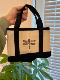 Image 2 of dragonfly canvas tote