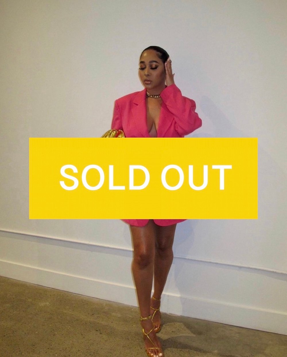 Image of ZARA HOT PINK OVERSIZED BLAZER DRESS (LARGE)