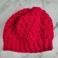 Image 3 of pink hand crocheted hat 