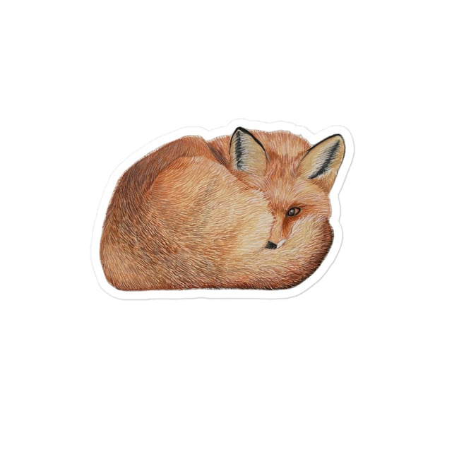 3.5 Inch Shy Fox Sticker