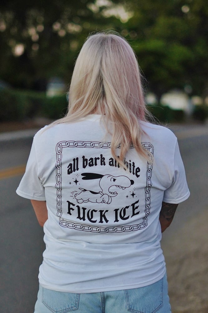 Image of All Bark All Bite Tee Black on White Tee (Pre-Order)