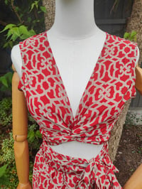Image 10 of Pasha Co ord set top and frill wrap skirt - Red