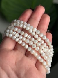 Image 2 of MOTHER OF PEARL BEADED BRACELETS 4MM