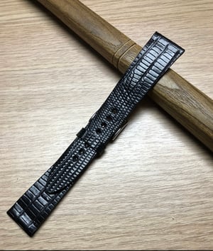 Image of Black Tegu extra thin watch strap 