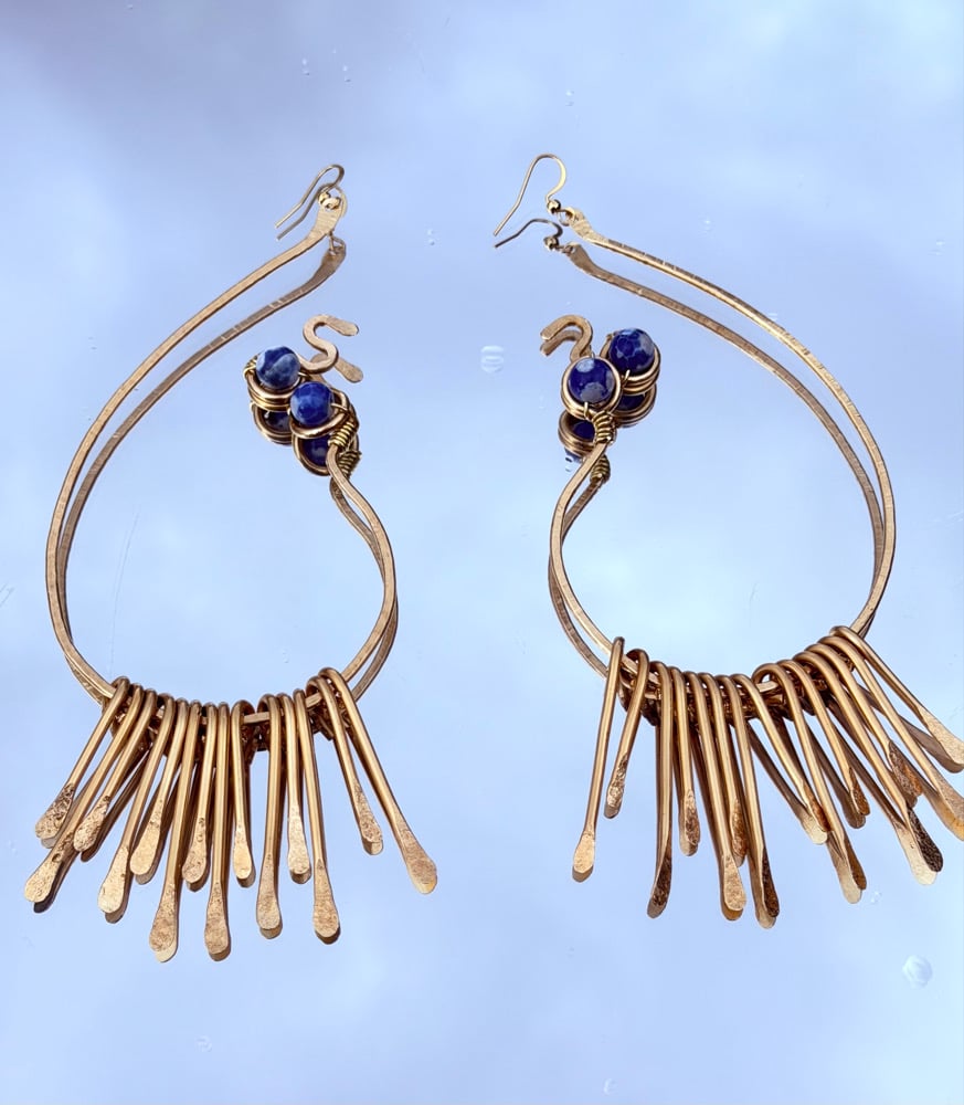 Image of Liquid Valley Fringe Dangle Earrings Pre-Order