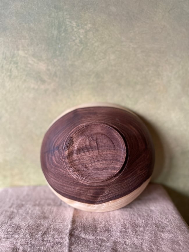 Pole Lathe Turned Black Walnut Bowl
