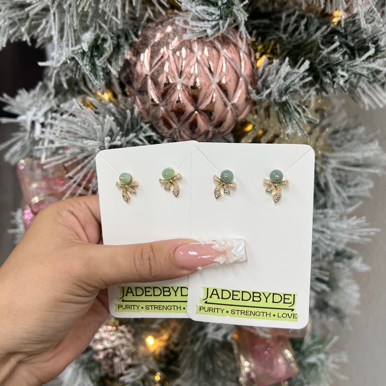 jaded bow earrings 