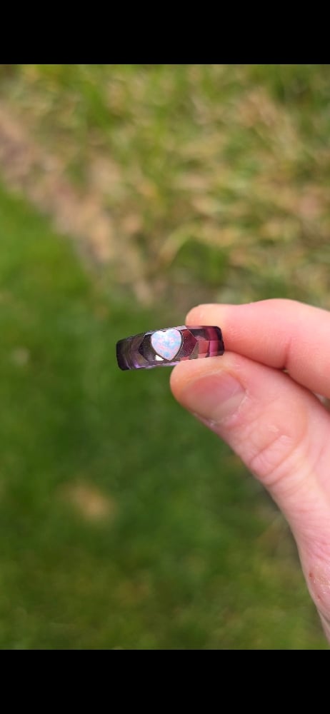 Image of Amethyst Opal Heart Signet