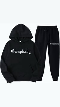 Gwapbaby Blk Jogger set (Old English)