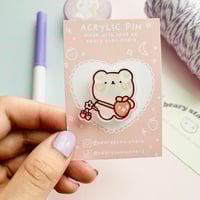 Image 3 of Strawberry Bear Acrylic Pin