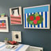 Image of Fruit Plate on Blue Stripes