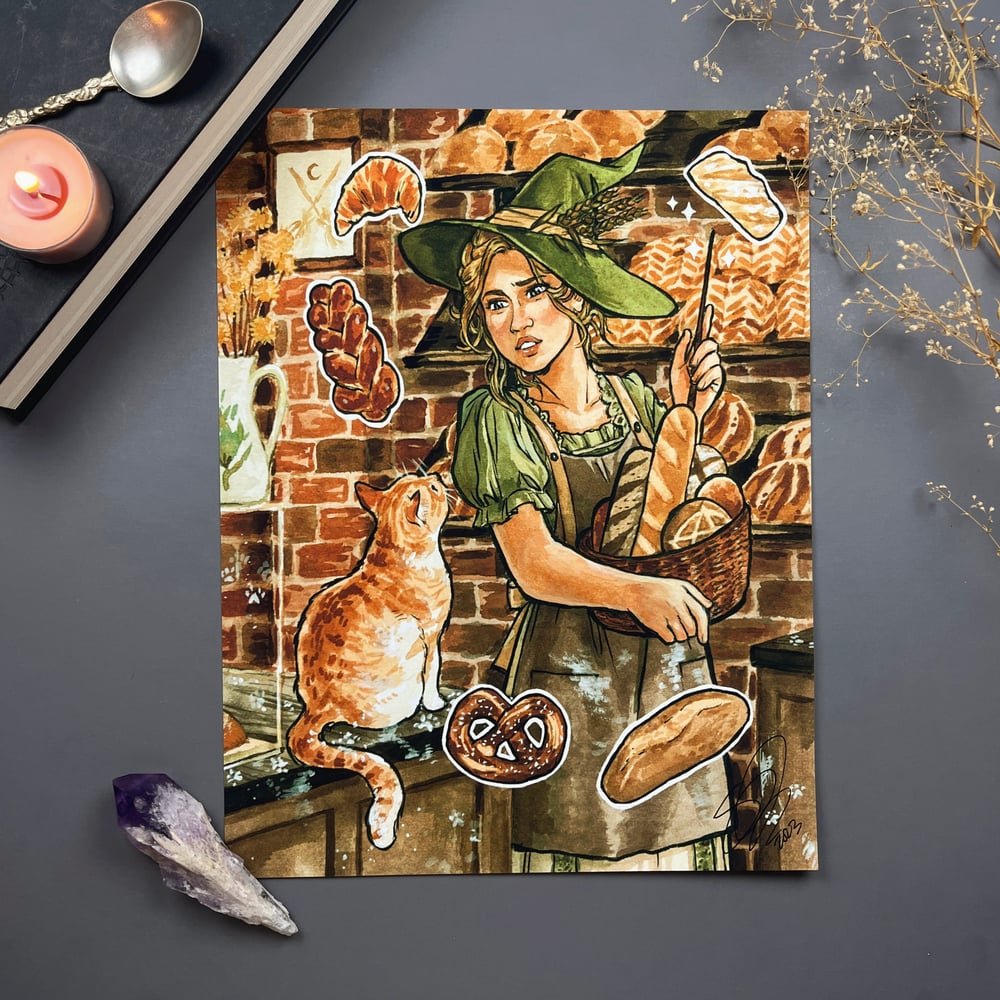 Bread Witch Signed Watercolor Print