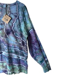 Image 4 of L Unisex Adult Soft Long Sleeve Tee in Mermaid Geode Ice Dye
