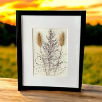Image 1 of Pink Muhly Grass And Rose Fountain Grass Seed Heads Wildflower Art In 8" X 10" Frame (Item# 2022078)
