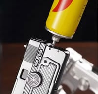 Image 3 of Multi functional folding dual form decompression gyro gun shaped lighter