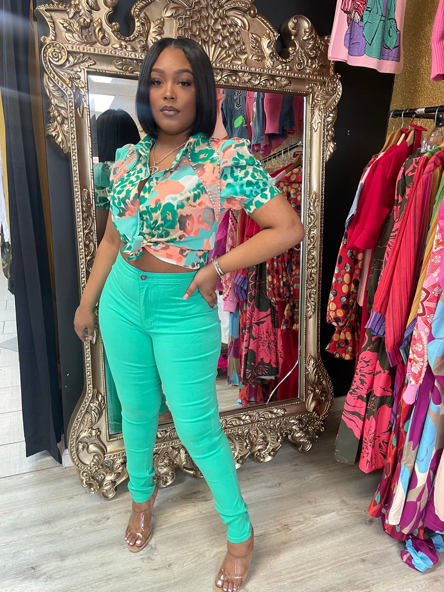 Mint Explosion Top U Gotta Have It Boutique