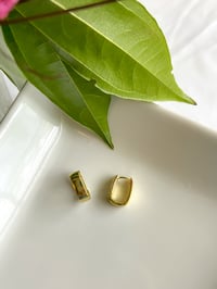 Image 1 of Medium Squared Gold Plated Hoops