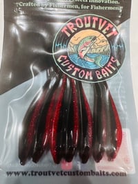 Black and Red Sparkle Minnow 7 pcs