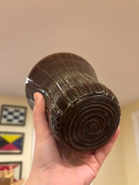 Image 1 of Green/Brown Spiral Vase