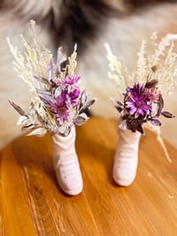 Image 1 of Mini Boot Flowers Purple ( Pairs Only )