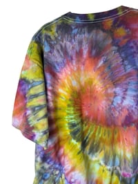 Image 8 of XL Adult Combed Cotton Tee in Bright Spiral Ice Dye