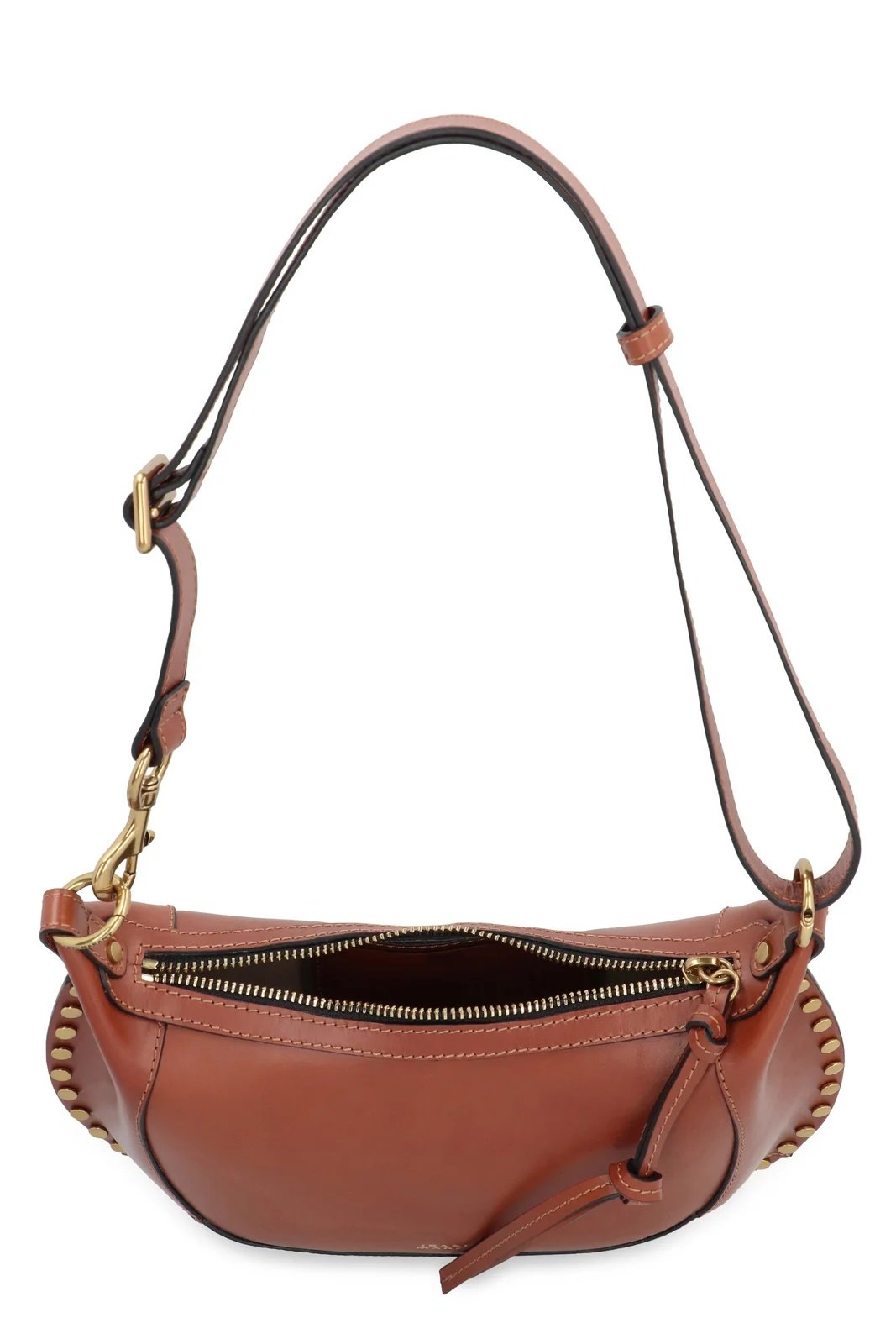 Image of ISABEL MARANT OSKAN MOON SHOULDER BAG COGNAC