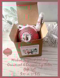 Image 3 of Wicked Inspired Handcrafted Ornament and Organic Lip Balm Holiday Gift Set 