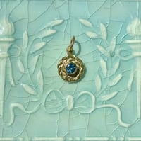 Image 1 of Gold Wreath Charm, Montana Blue Sapphire