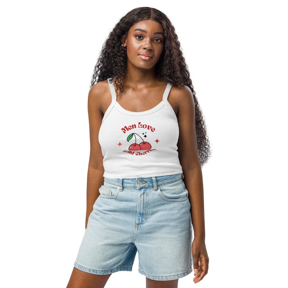 ZEN EXP - “Men Love Wild Cherries” Women’s micro-rib tank top